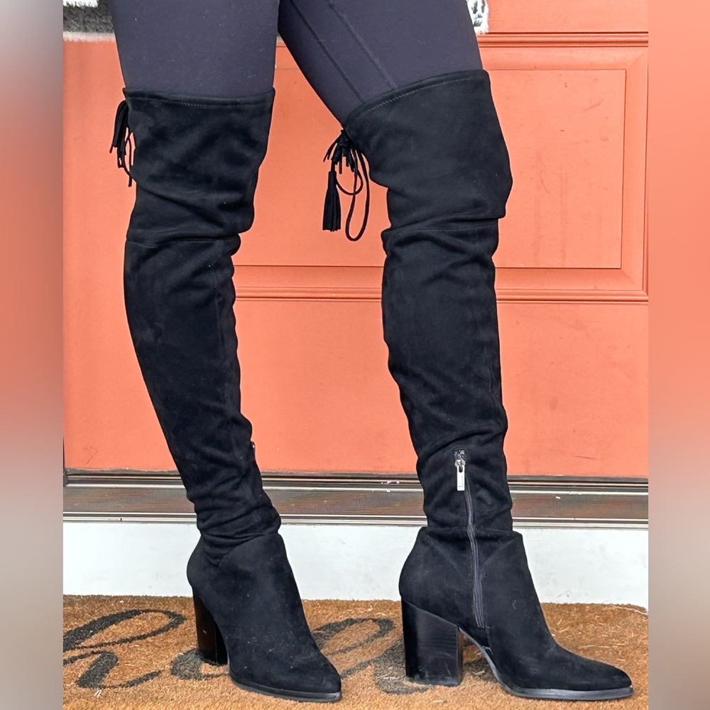 Marc Fisher Black Suede OTK boots